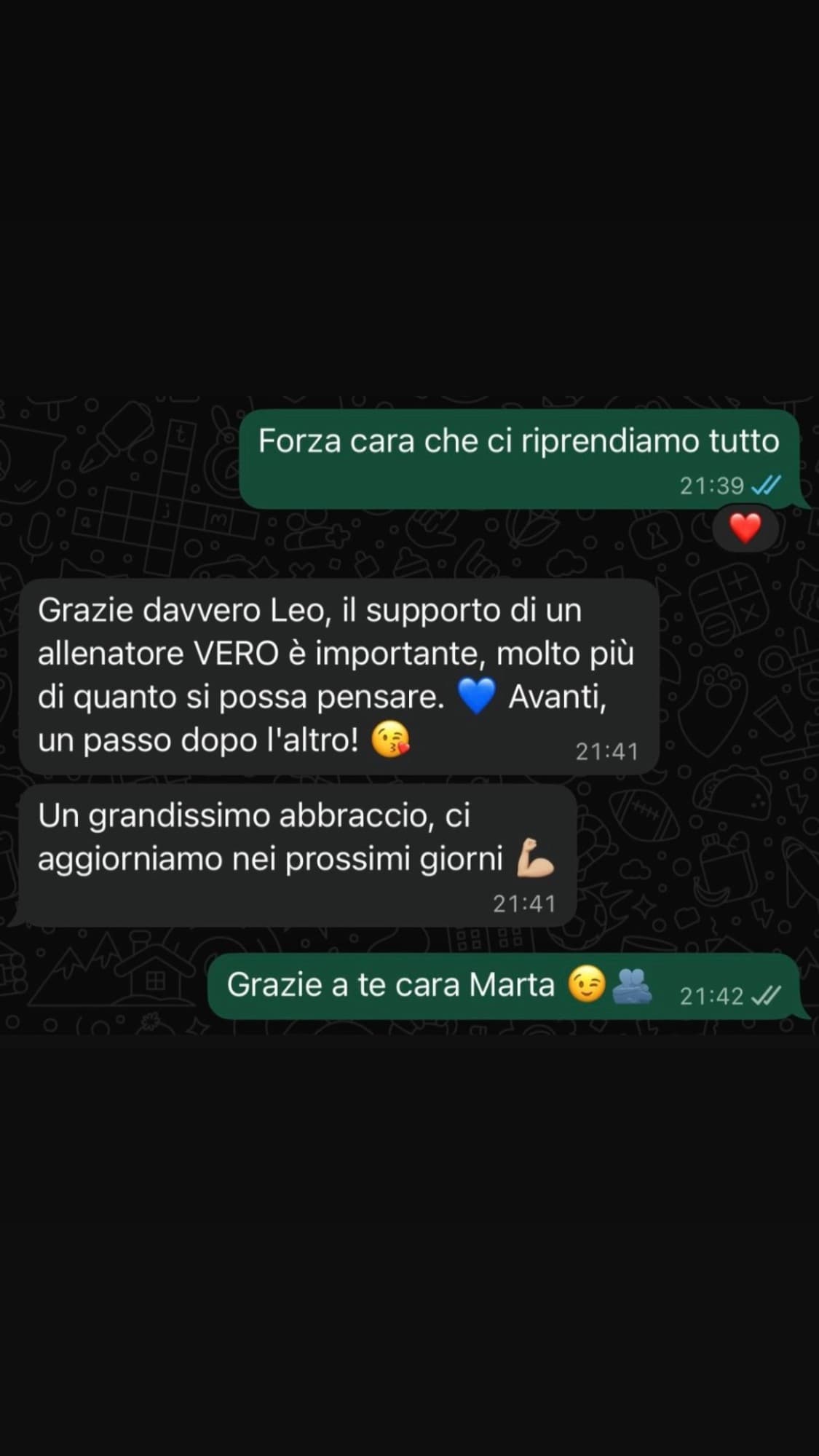 Chat con Marta: il supporto di un allenatore vero conta più di quanto si pensi.