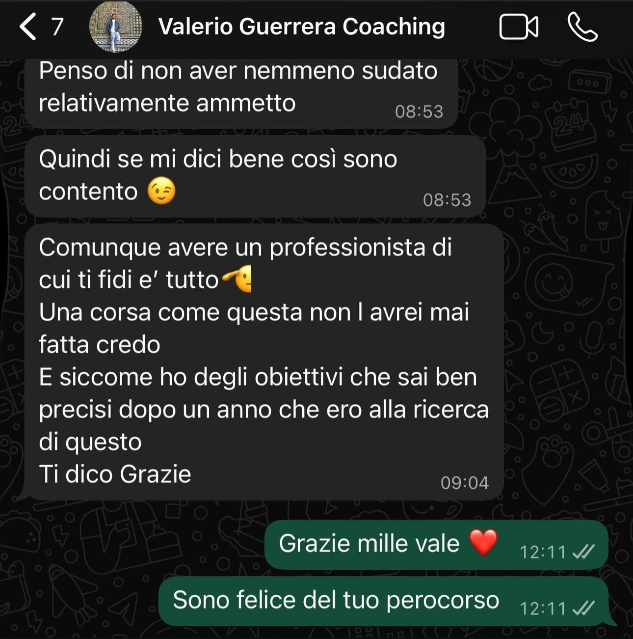 Chat con Valerio: avere un professionista di cui fidarsi cambia il modo di allenarsi.